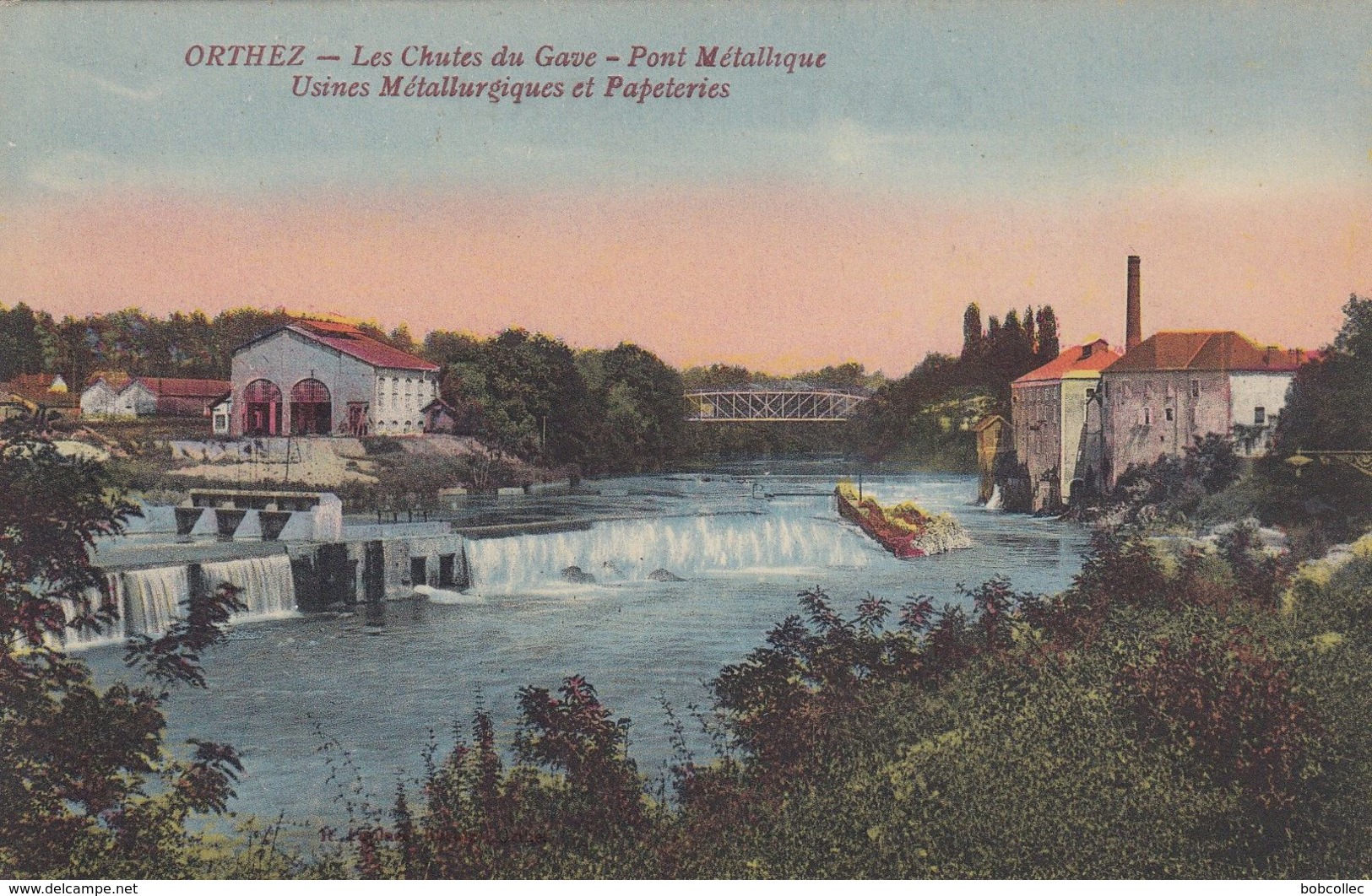 ORTHEZ (Pyrénées-Atlantiques): Les Chutes Du Gave - Pont Métallique - Usines Métallurgiques Et Papeteries - Orthez