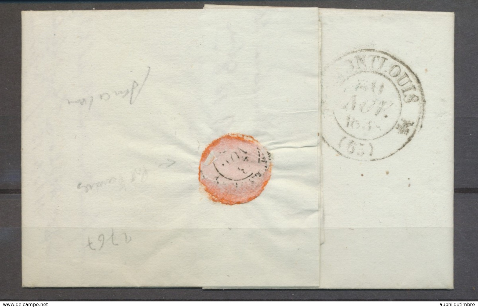 1830 Lettre Marque Pays D'Outremer/Par Collioure Encadré Et Sans Le CàD X1287 - Entry Postmarks