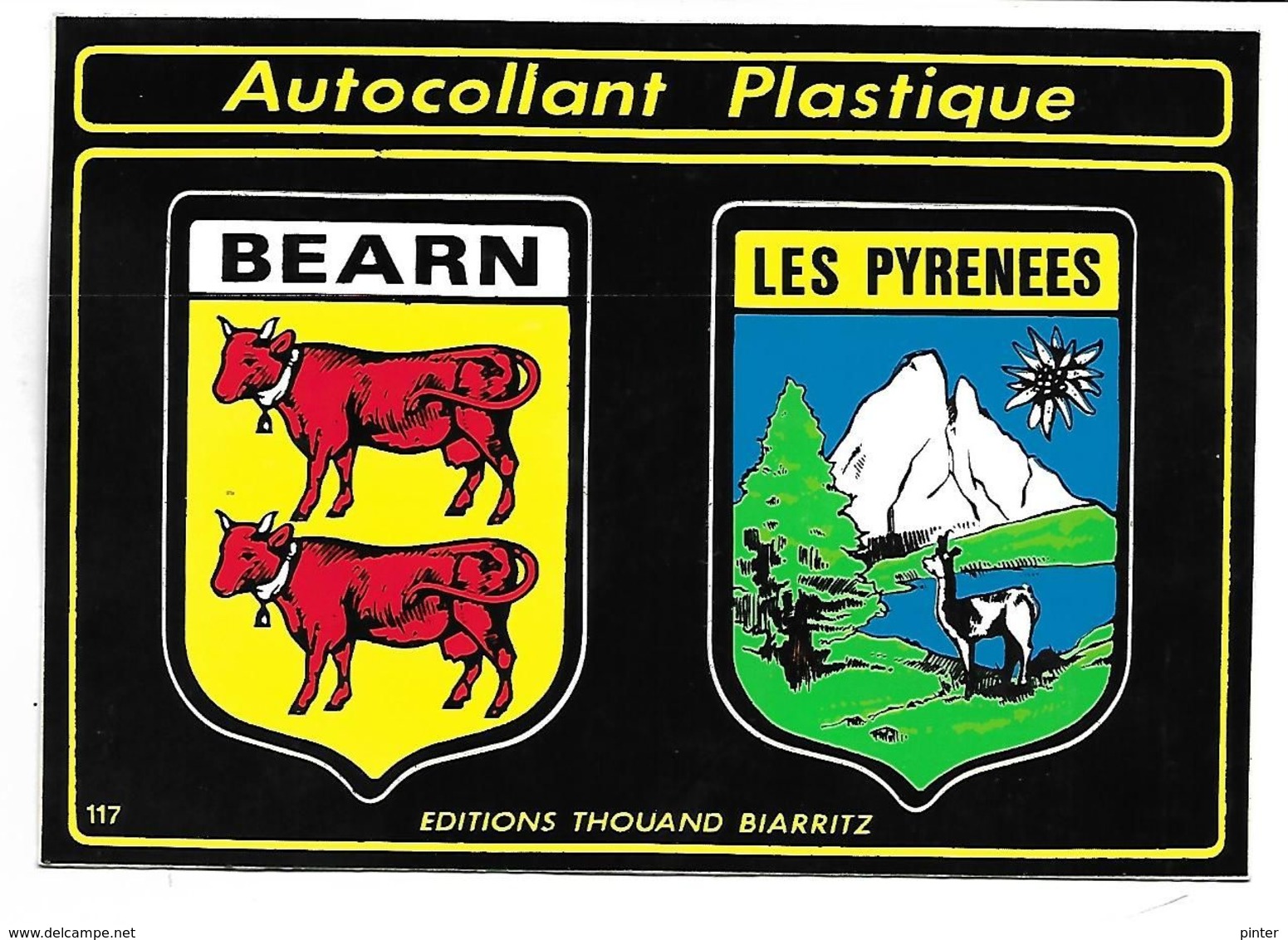 BEARN - LES PYRENEES - BLASONS - AUTOCOLLANT PLASTIQUE - Bearn