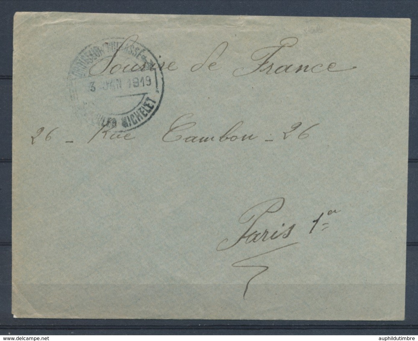 1919 Enveloppe Obl Spéciale CROISEUR CUIRASSE JULES MICHELET X2777 - Maritime Post