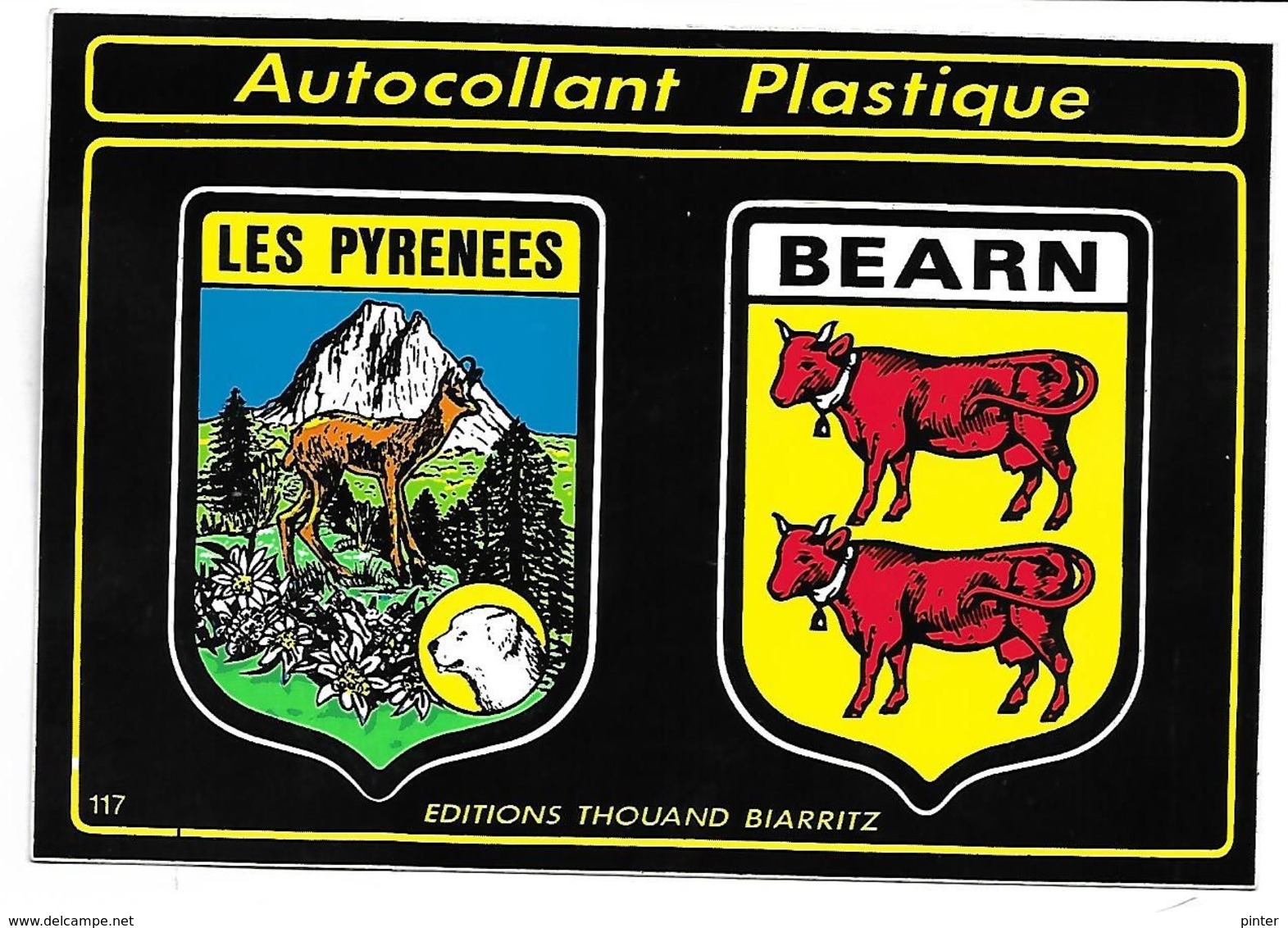 BEARN - LES PYRENEES - BLASONS - AUTOCOLLANT PLASTIQUE - Bearn