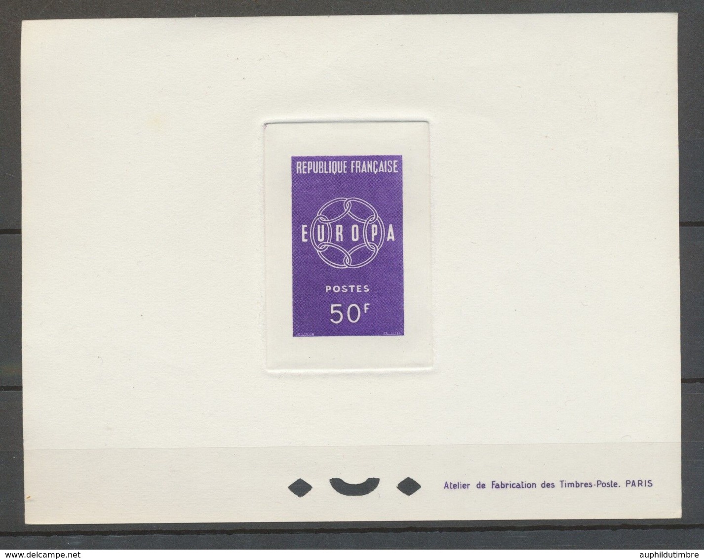 1959 épreuve De Luxe Timbre N°1219 50f Violet EUROPA X3140 - Luxury Proofs