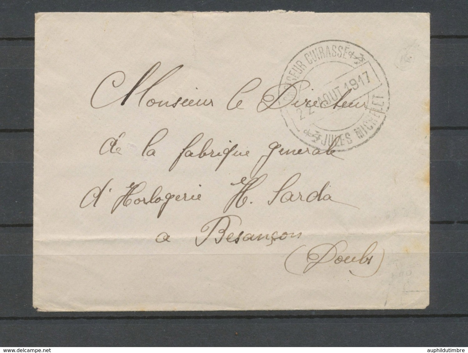 1917 Enveloppe En FM Obl Spéciale CROISEUR CUIRASSE JULES MICHELET X3730 - Correo Marítimo