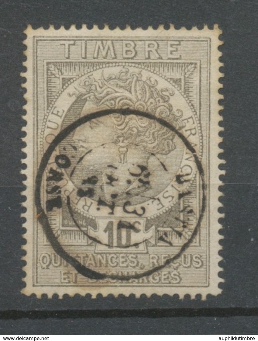 Timbre Fiscal Quittances 10c Gris Obl Postale Càd Bastia Corse X3818 - Andere & Zonder Classificatie