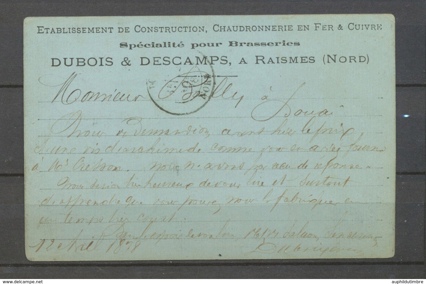 CP Précurseur Privée DUBOIS A RAISMES, Conv. Station Rare, SUP X3936 - Guerre De 1870