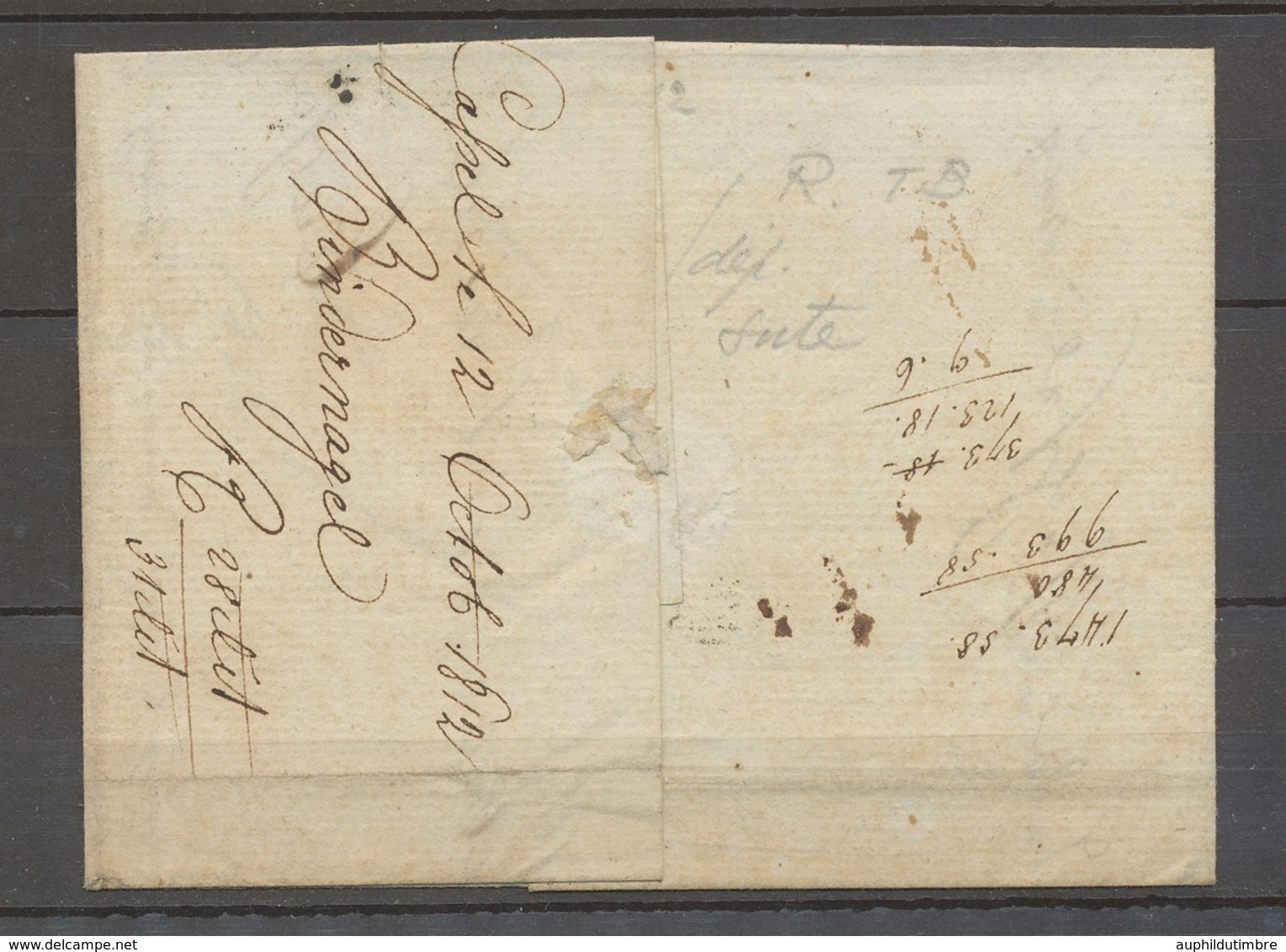 1812 Lettre NEUKIRCHEN (PAR) + CASSEL, Rare Noir, TB X4109 - Autres - Europe