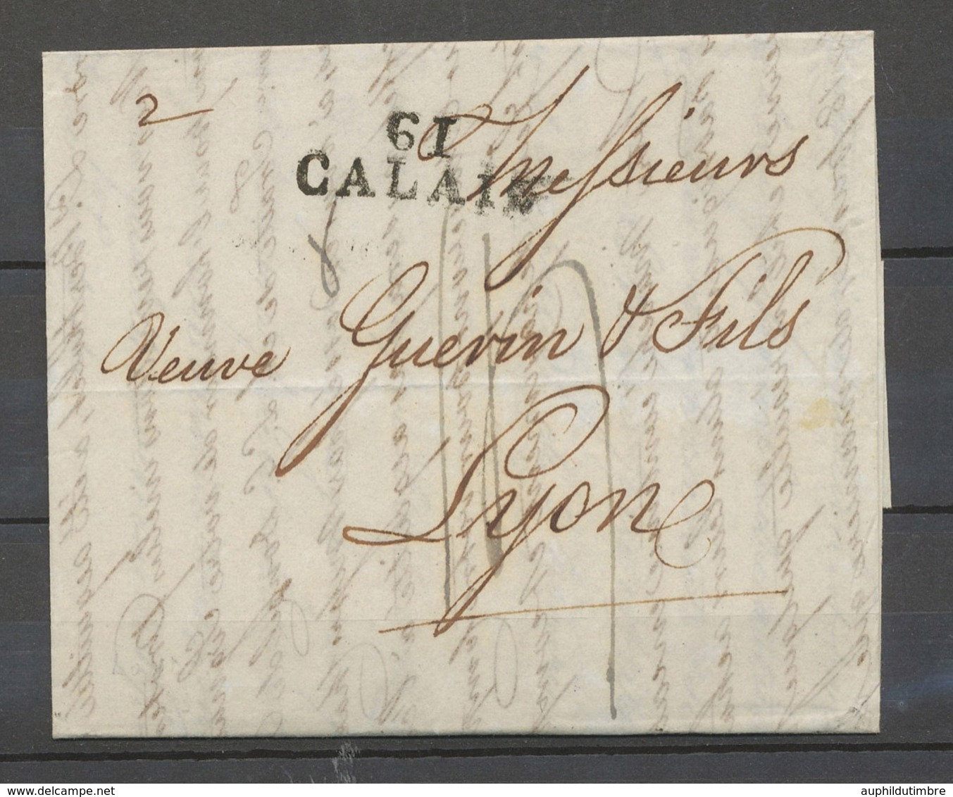 1823 Lettre De Londres PAR PH.DEVOT ET LE/DE CALAIS + 61/CALAIS, SUP X4121 - 1849-1876: Classic Period