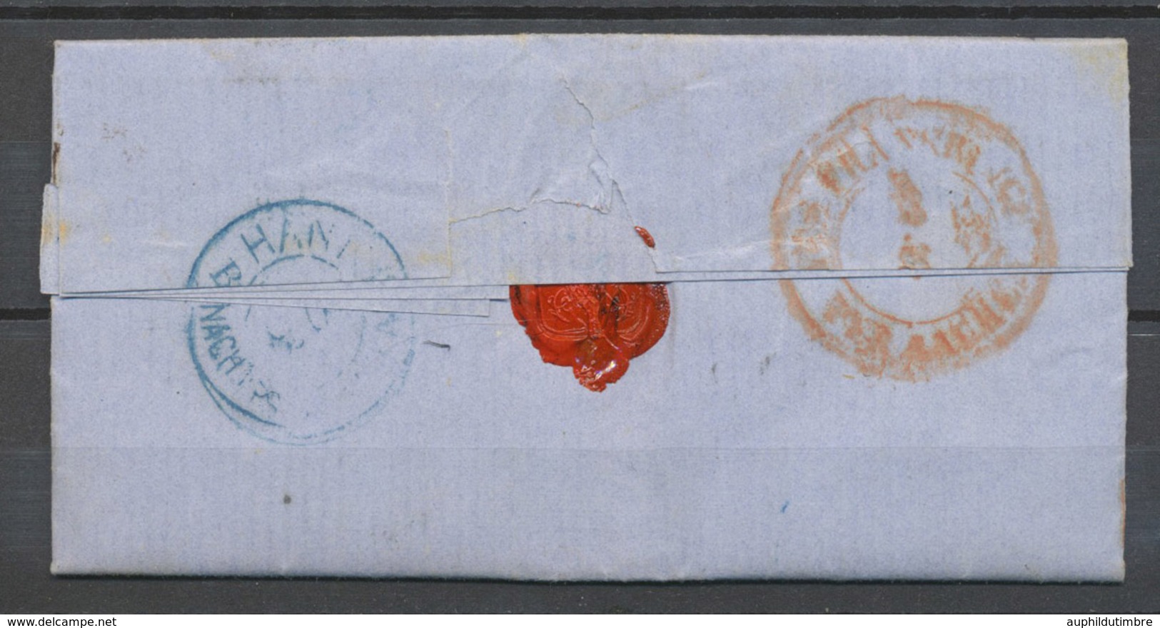 1860 Lettre Marque F/52 De France Vers Prusse. Très Rare. Signée Baudot. X4589 - 1849-1876: Période Classique