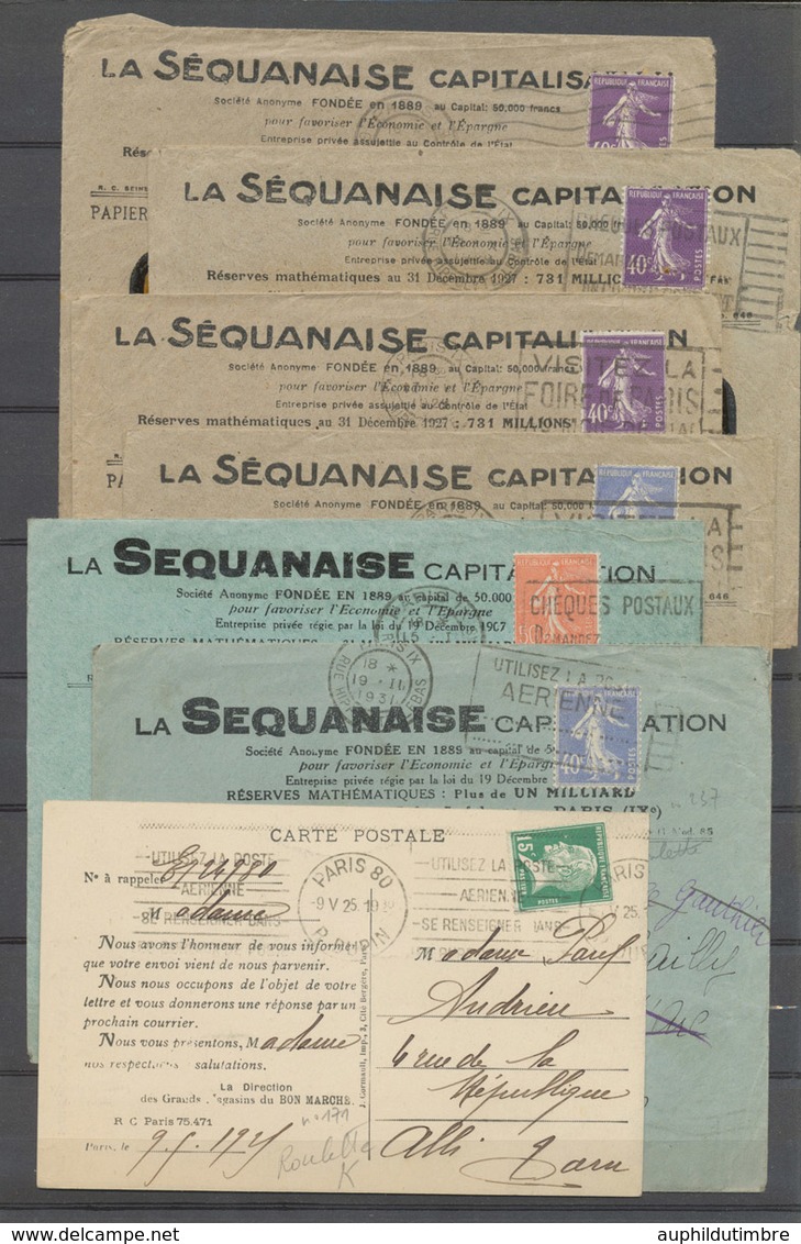 ROULETTES Sur 7 Env. N° 171 199 236(x 3) 237 (x 2) SEQUANAISE, BON MARCHE X4609 - Sammlungen