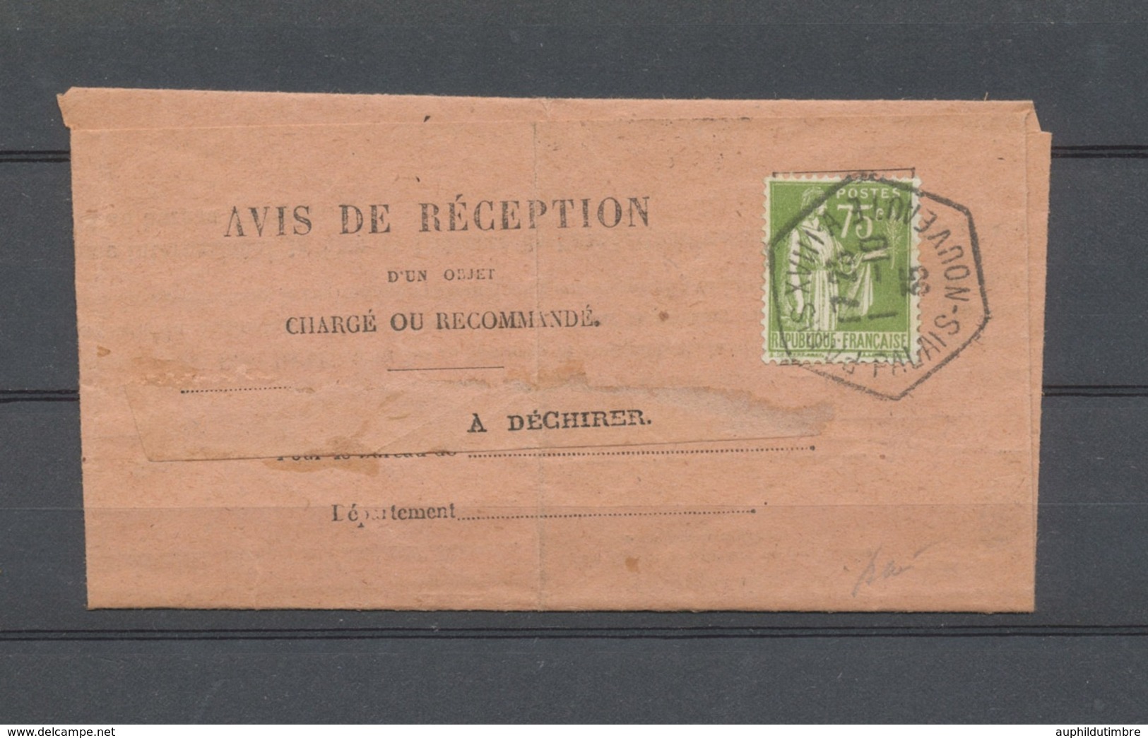 1935 Avis De Chargement 75c Paix Obl PARIS XVIII A/PALAIS-NOUVEAUTE,SUP X4833 - 1877-1920: Semi Modern Period