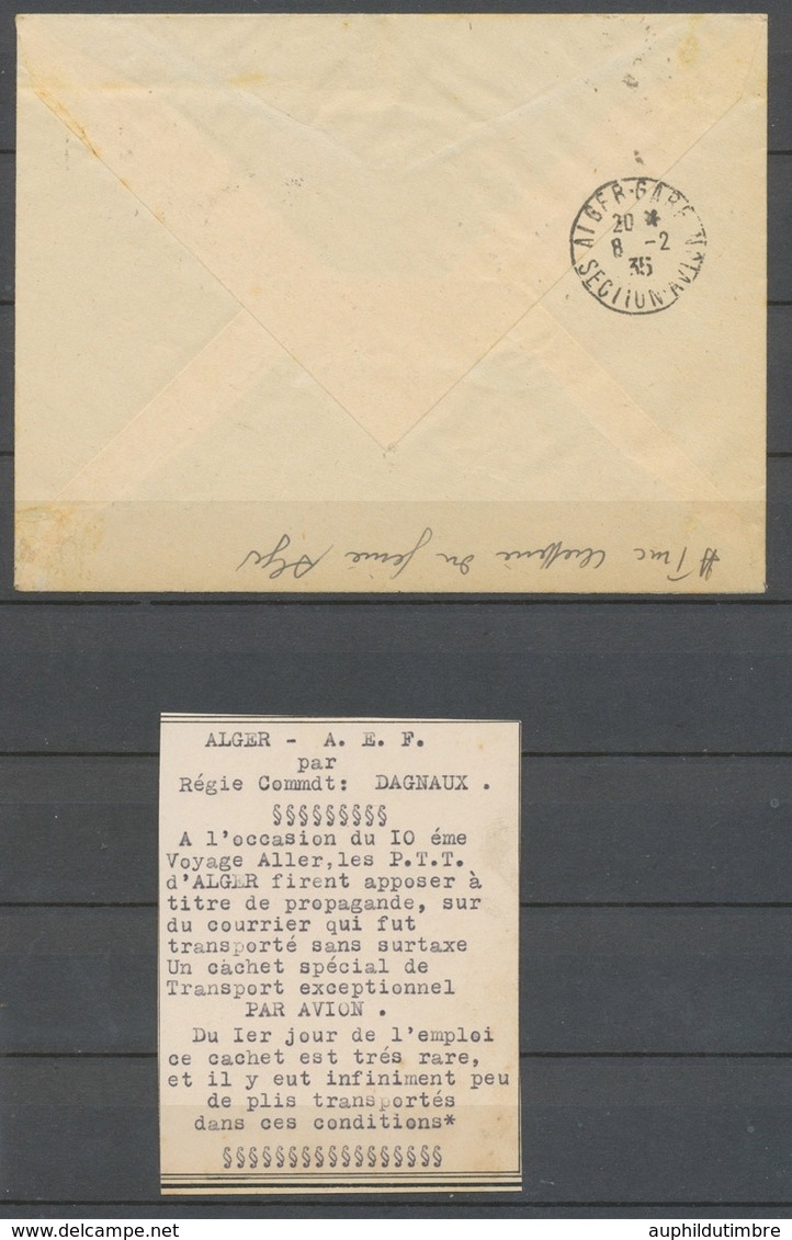 1935 Env. ALGER/AEF, 1er Jour De L'emploi De La Griffe, Superbe X4864 - Sammlungen
