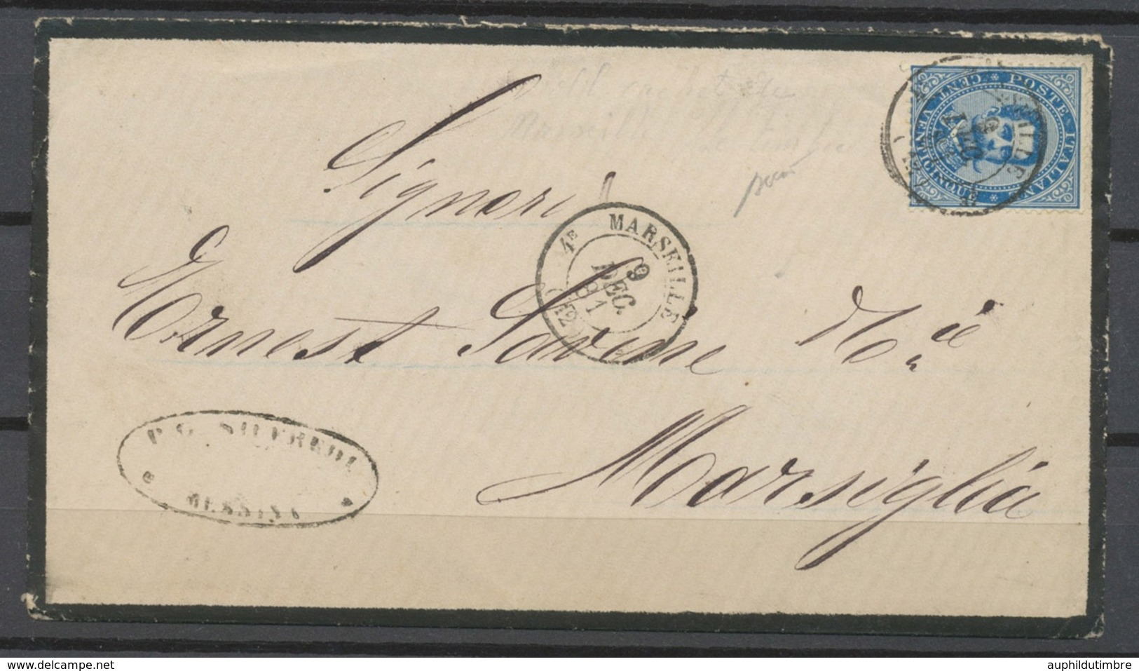 1881 Env. De MESSINA Italie 20c Obl Par Le Càd Marseille 4e, TB X4909 - Europe (Other)