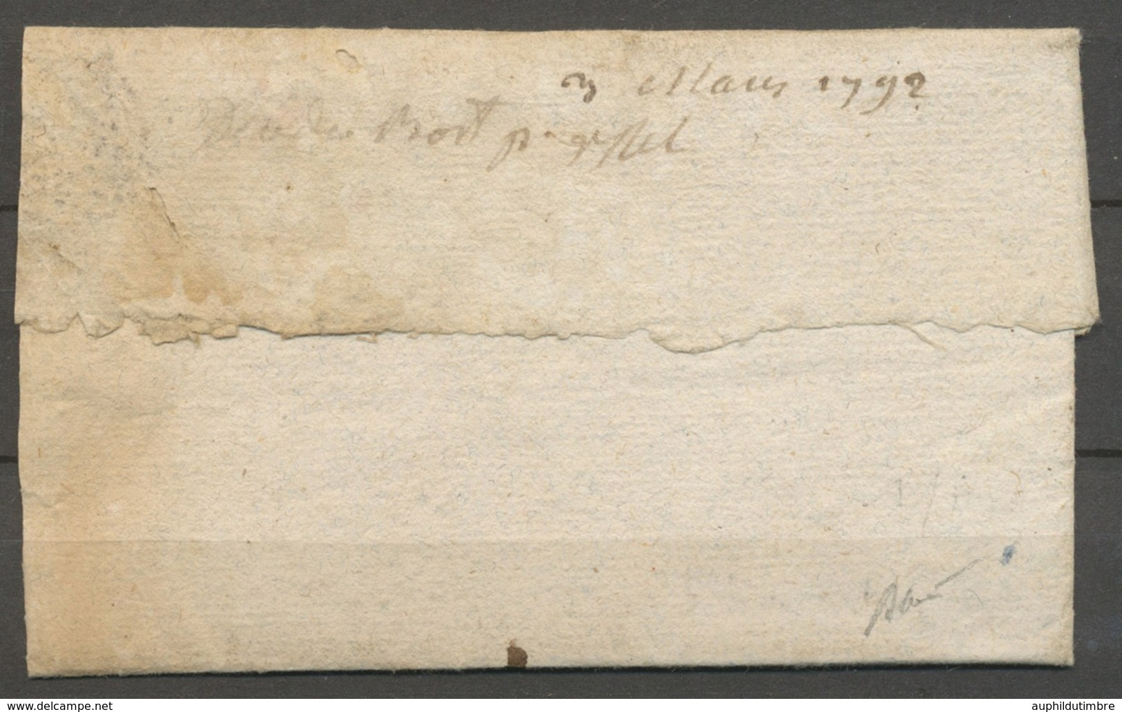 1792 Lettre CORREZE Deb De Bort P. Ussel Un Peu Défraîchie Sur 1 Bord TB X5053 - 1701-1800: Precursores XVIII