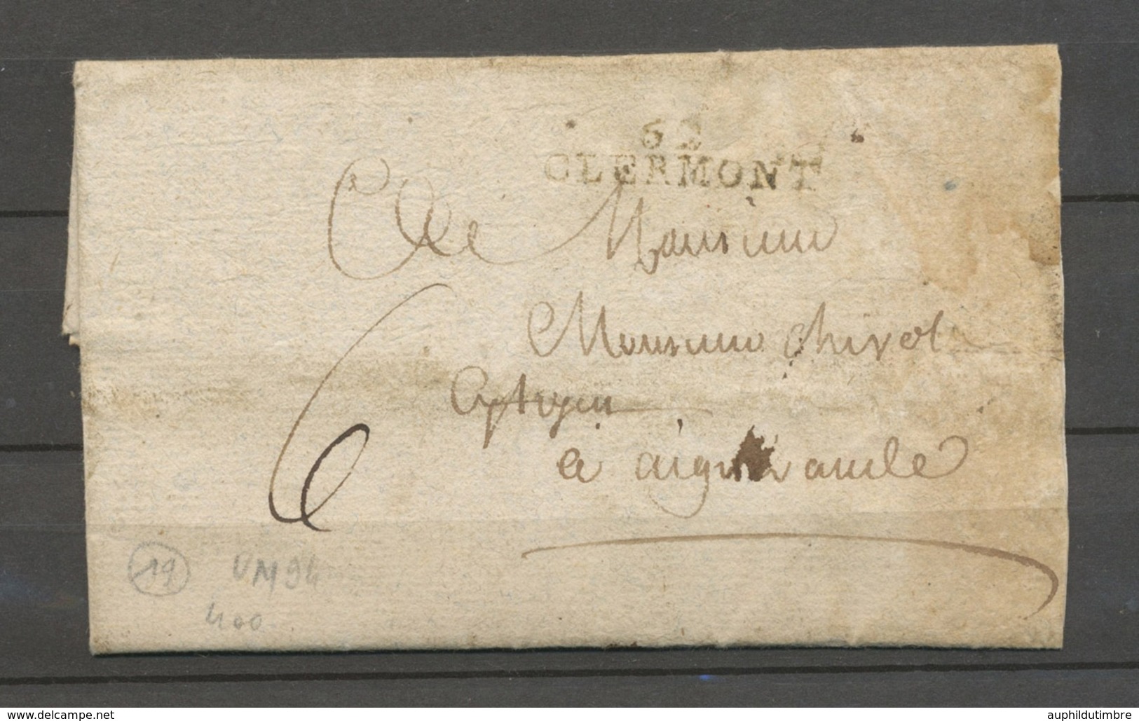 1792 Lettre CORREZE Deb De Bort P. Ussel Un Peu Défraîchie Sur 1 Bord TB X5053 - 1701-1800: Precursores XVIII