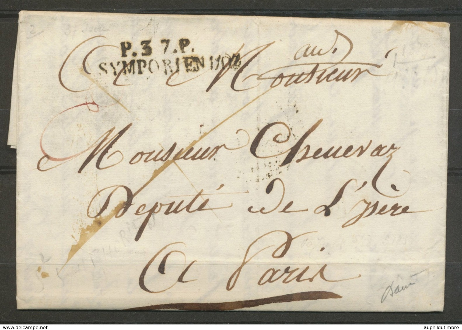 1825 Lettre ISERE, P37P/-SYMPHORIEN DOZ, Superbe X5065 - 1801-1848: Precursores XIX