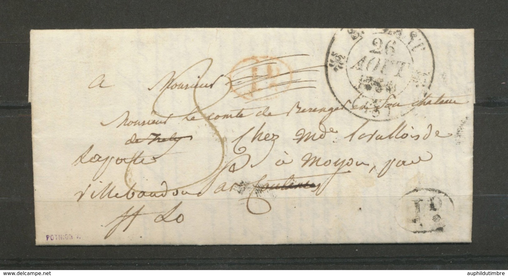 1831 Lettre Marque DEB 48/COUTANCES 38x9 Superbe X5066 - 1801-1848: Précurseurs XIX