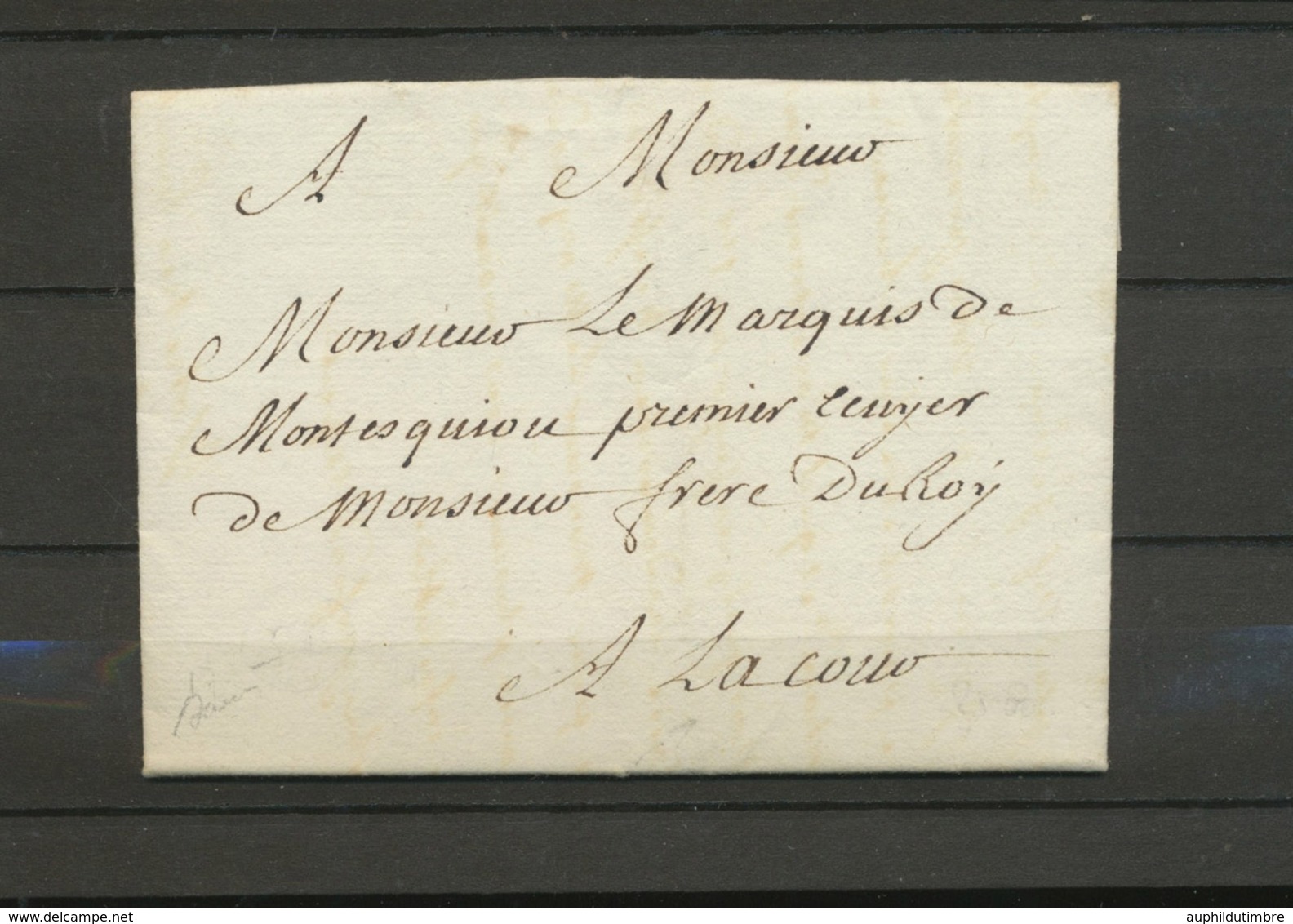 Franchise De La Cour De LOUIS XVI Lettre Pr Marquis De Montesquiou Rare X5092 - Frankobriefe