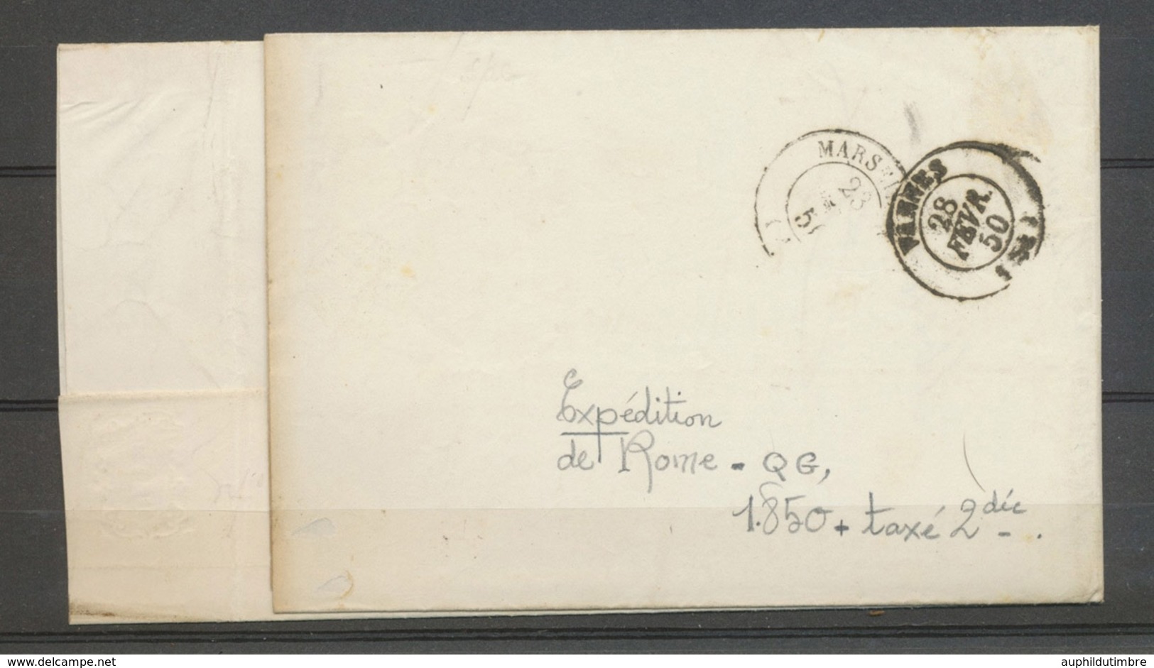 1850 CORPS EXPEDITre D'Italie/QER GENERAL, Càd + 2 Tampons, Superbe X5111 - Army Postmarks (before 1900)