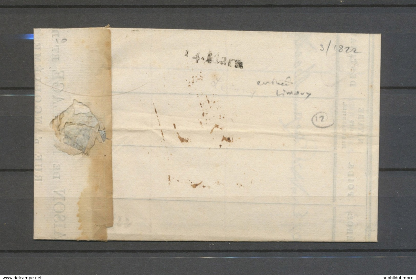 14 Mars 1822 Lettre Arrivée Linéaire à Limoux, TB X5118 - 1801-1848: Précurseurs XIX