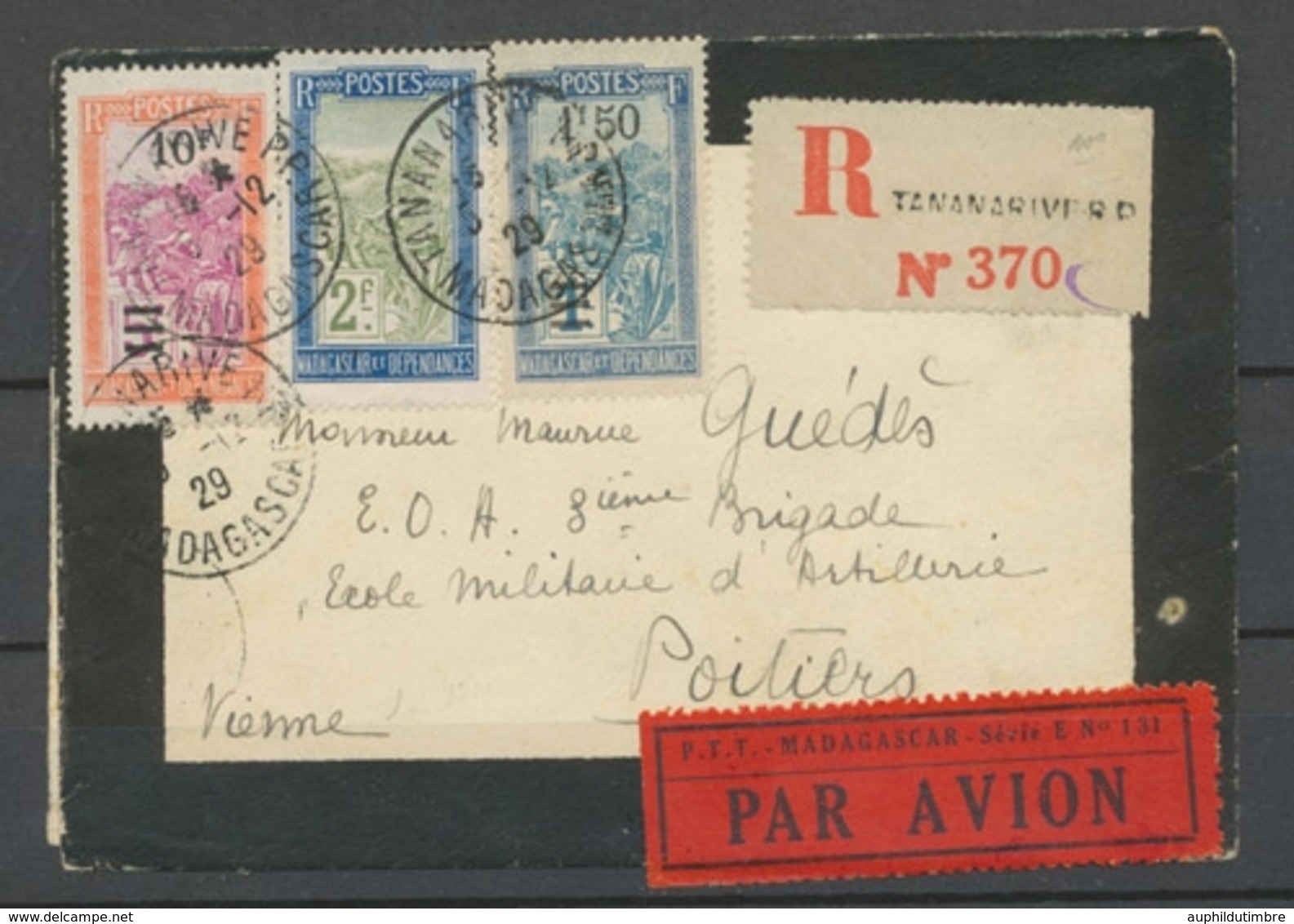 5.12.1929 Env. TANANARIVE-France Sur LR, 3 Timbres Obl, Superbe X5155 - Poste Aérienne