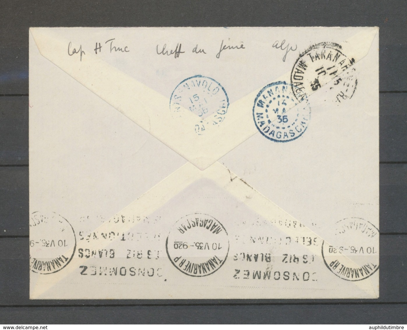 1935 Env. VOL PLAMONT, ALGER-TANANARIVE, 50c Algérie, Rareté, Superbe X5185 - Luftpost