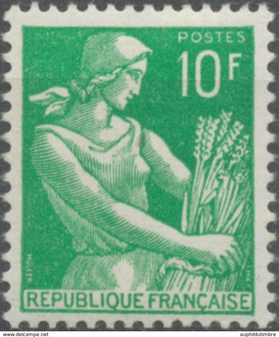Type Moissonneuse. 10f. Vert. Neuf Luxe ** Y1115A - Nuevos