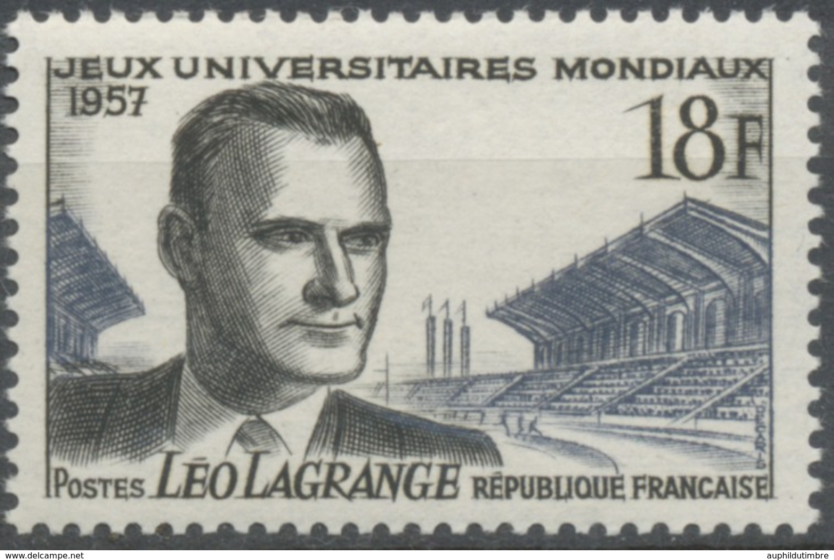 Jeux Universitaires Mondiaux, à Paris. Léo Lagrange '1900-1940) Et Stade 18f. Gris Et Noir. Neuf Luxe ** Y1120 - Nuevos