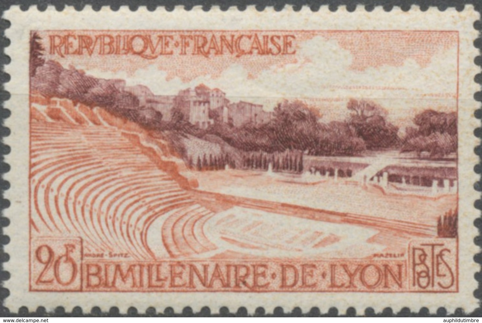 Bimillénaire De Lyon. Théâtre Antique De Fourvière. 20f. Lilas-brun Et Orange. Neuf Luxe ** Y1124 - Nuevos