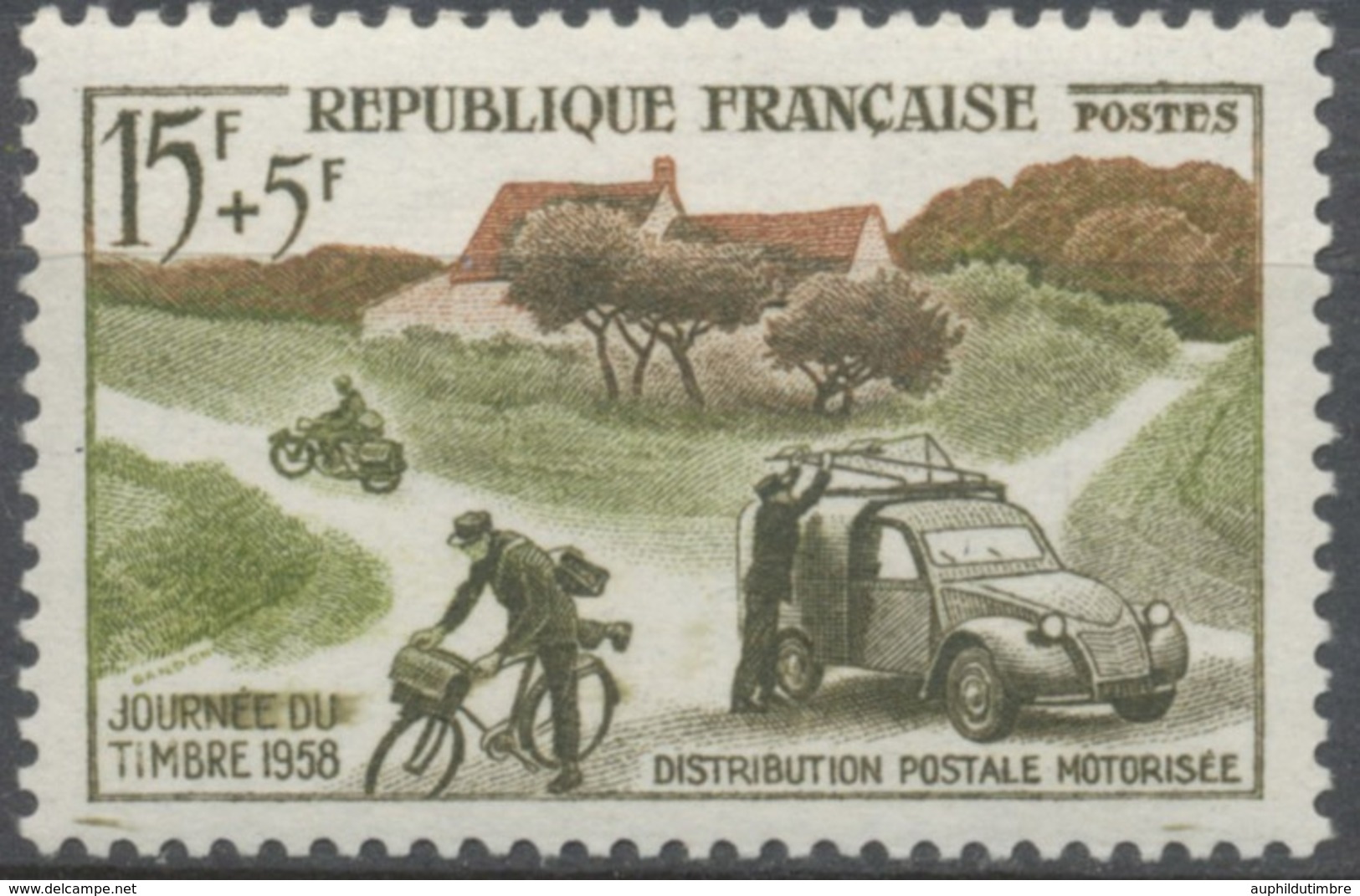 Journée Du Timbre. Mécanisation De La Distribution Rurale 15f. + 5f. Vert-brun Et Olive Foncé. Neuf Luxe ** Y1151 - Unused Stamps