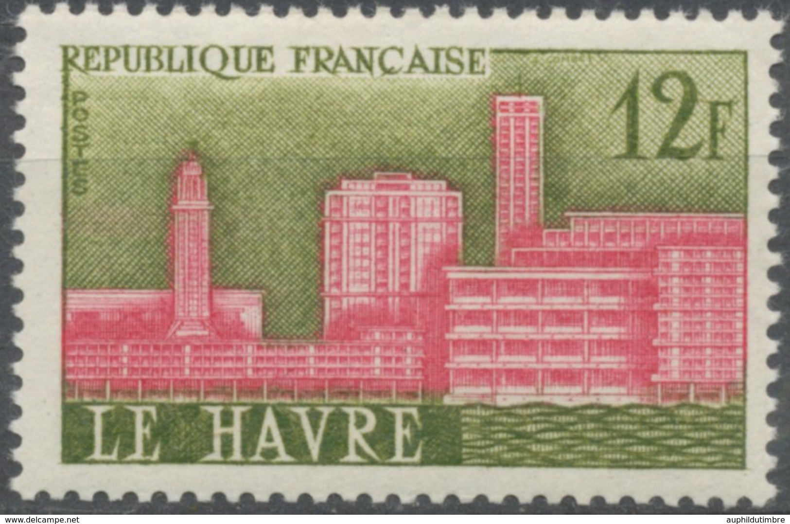 Villes Reconstruites. Le Havre 12f. Olive Et Rose-rouge. Neuf Luxe ** Y1152 - Unused Stamps