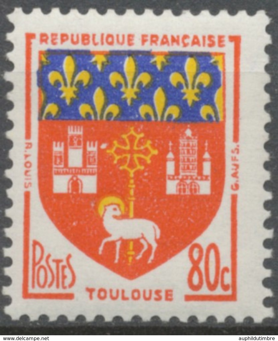 Armoiries De Villes (III) Toulouse. 80c. Rouge, Bleu Et Jaune. Neuf Luxe ** Y1182 - Unused Stamps