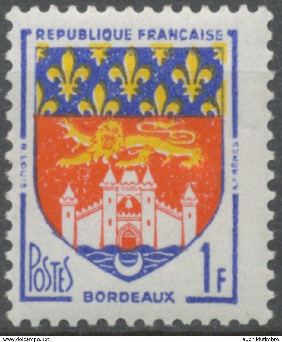 Armoiries De Villes (III) Bordeaux. 1f. Bleu, Rouge Et Jaune. Neuf Luxe ** Y1183 - Unused Stamps