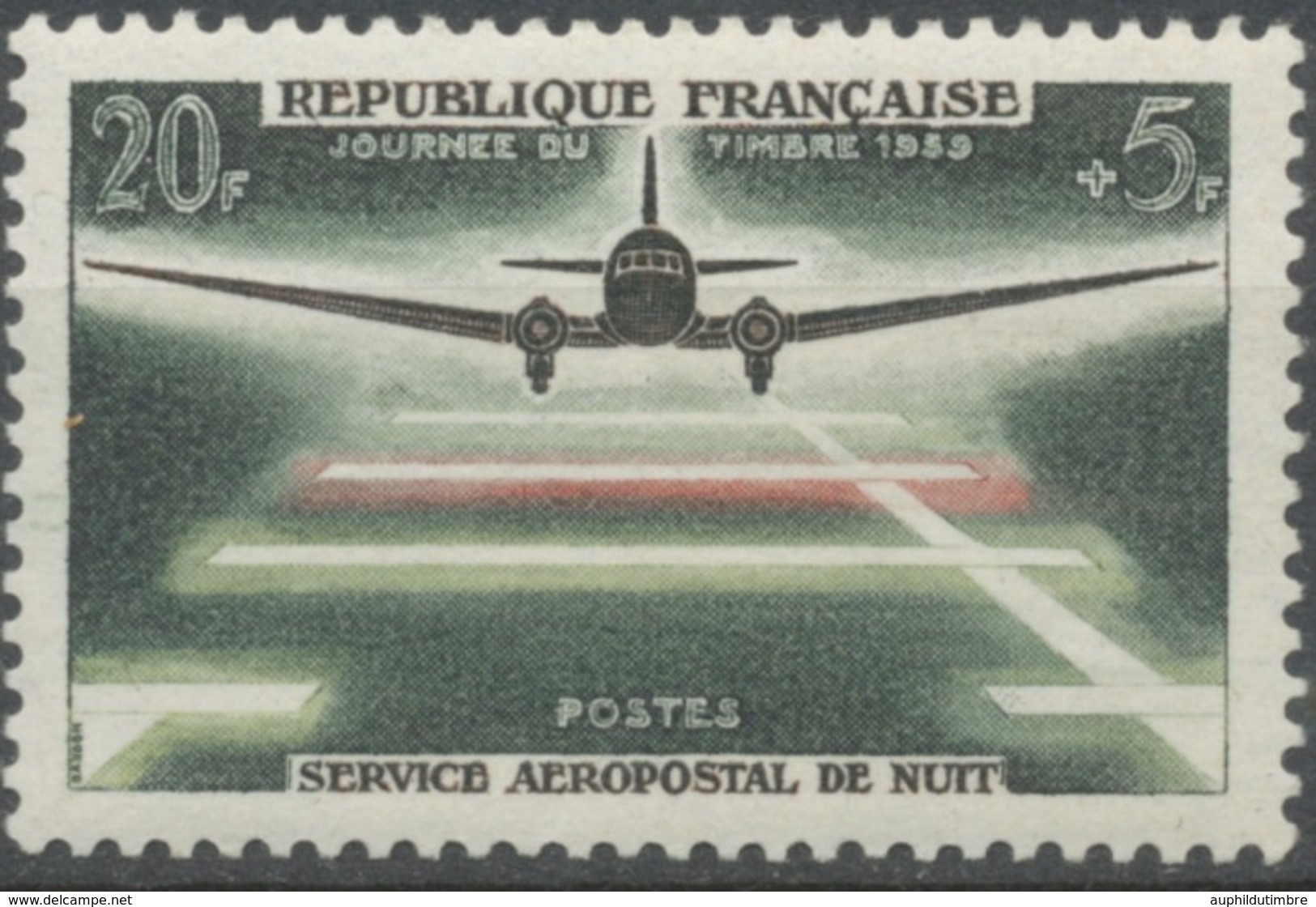 Journée Du Timbre Et 20e Anniversaire Du Service Aéropostal De Nuit. 20f. + 5f. Polychrome. Neuf Luxe ** Y1196 - Unused Stamps