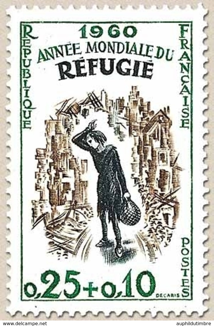 Année Mondiale Du Réfugié. 25c. + 10c. Vert, Brun-olive Et Bleu-noir Y1253 - Neufs