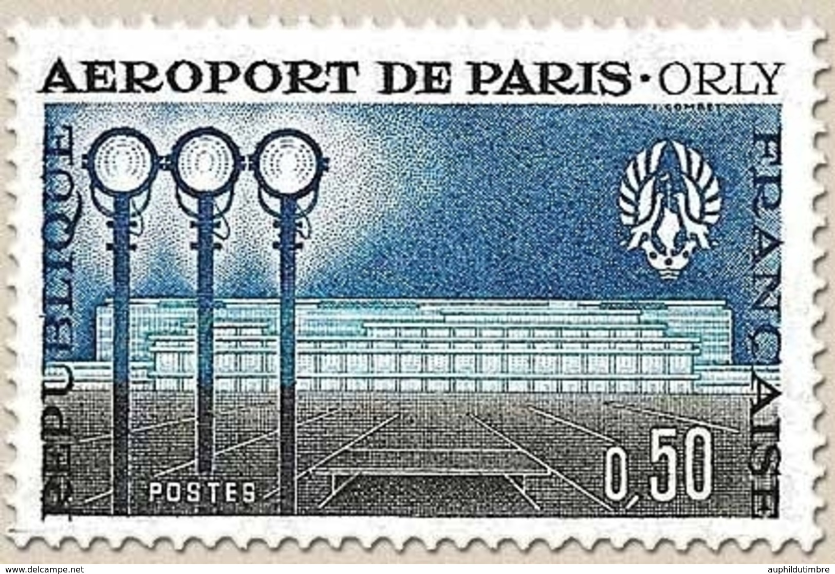 Inauguration De L'aéroport De Paris-Orly. Aérogare-Sud  50c. Bleu, Bleu Clair Et Sépia Y1283 - Neufs