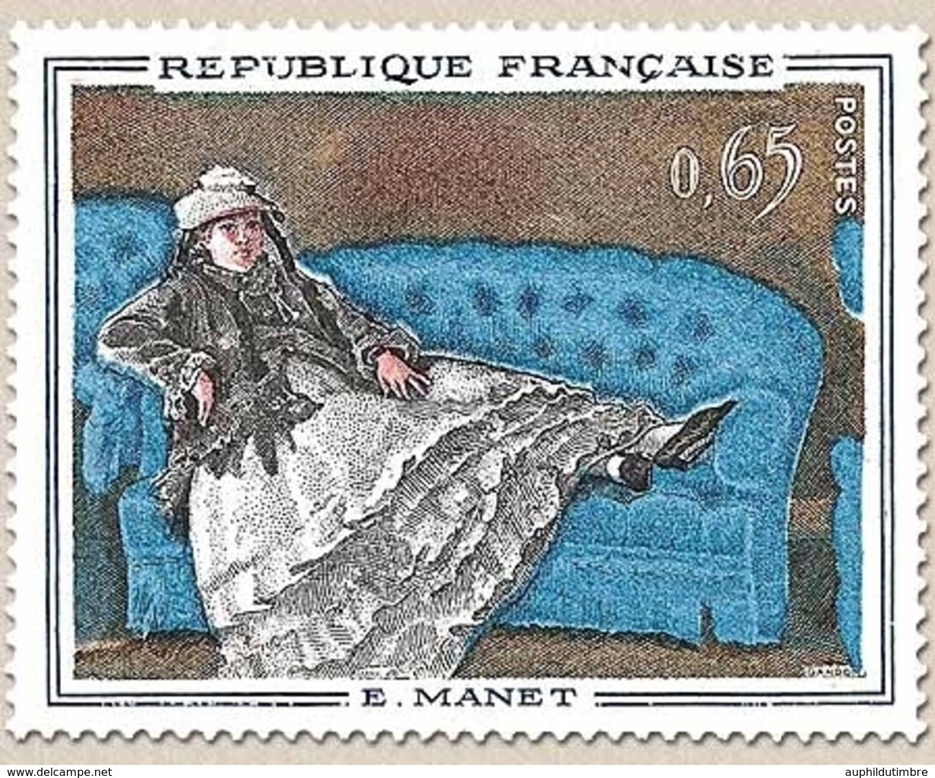 Tableaux De Maîtres. Madame Manet Au Canapé Bleu, De Manet (1832-1883)  65c. Polychrome Y1364 - Neufs