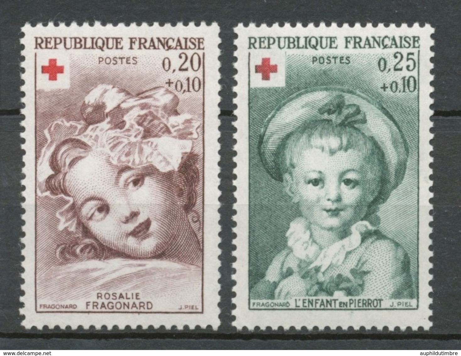 Série Au Profit De La Croix-Rouge. Reproductions D'oeuvres De Fragonard (1732-1806).  2 Valeurs Y1367S - Neufs