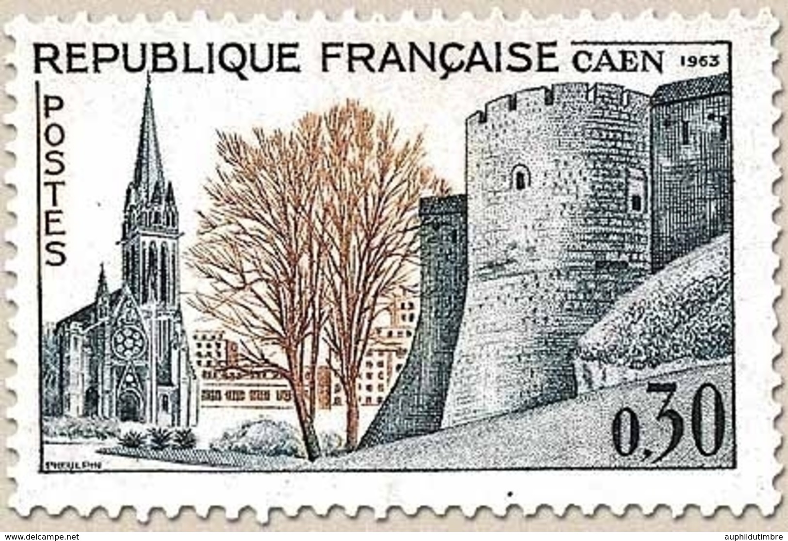 36e Congrès De La Fédération Des Sociétés Philatéliques Françaises, à Caen. Eglise Saint-Pierre   30c. Y1389 - Neufs