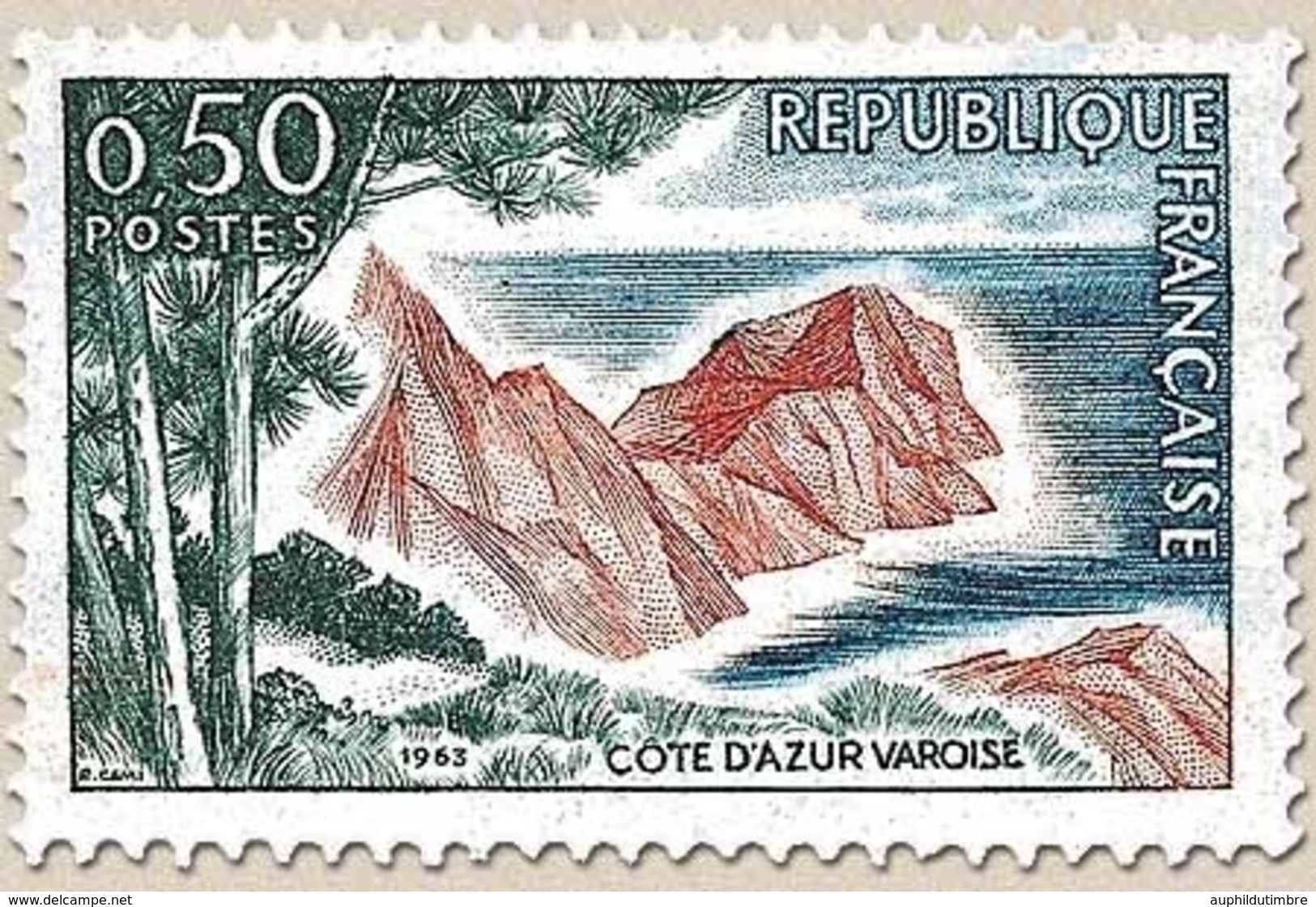 Série Touristique. Côte D'Azur Varoise  50c. Bleu-noir, Rouge-brun Et Vert Y1391 - Neufs