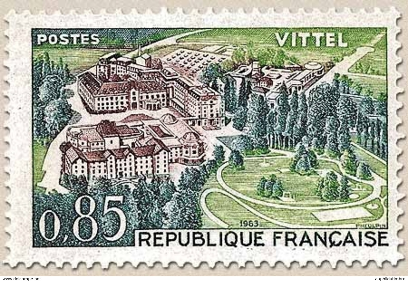 Série Touristique. Vittel  85c. Vert-jaune, Vert Et Violet-brun Y1393 - Neufs