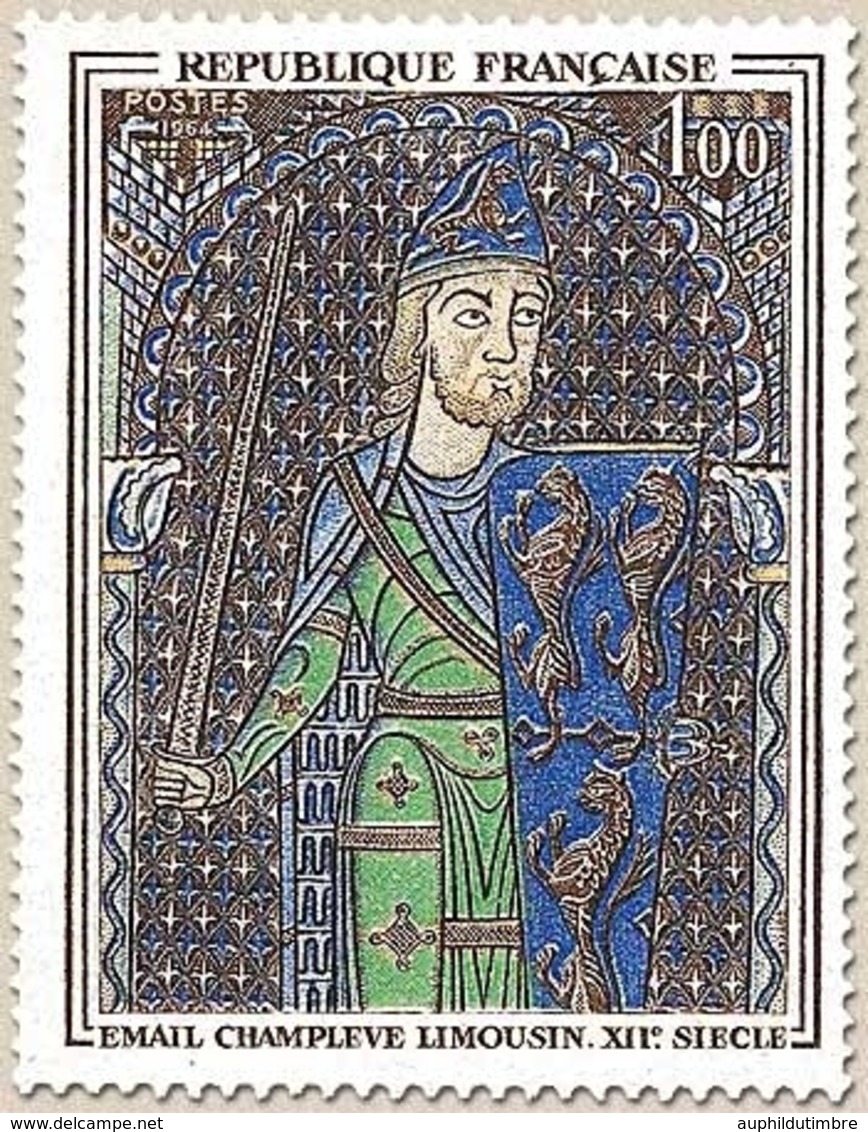 Oeuvres D'art. Plaque Tombale De Geoffroi IV Le Bel Comte D'Anjou Et Du Maine. 1f. Polychrome Y1424 - Unused Stamps