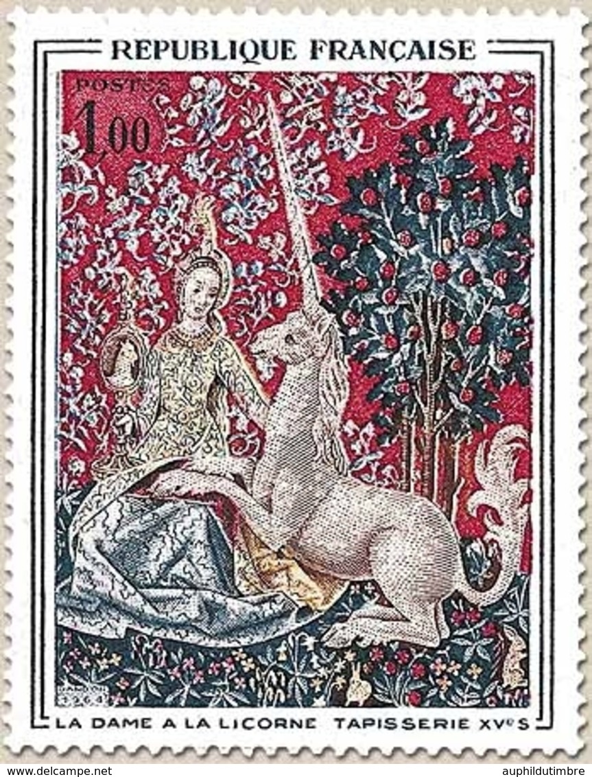 Oeuvres D'art. La Dame à La Licorne. Tapisserie (15° S.). Musée De Cluny. 1f. Polychrome Y1425 - Neufs