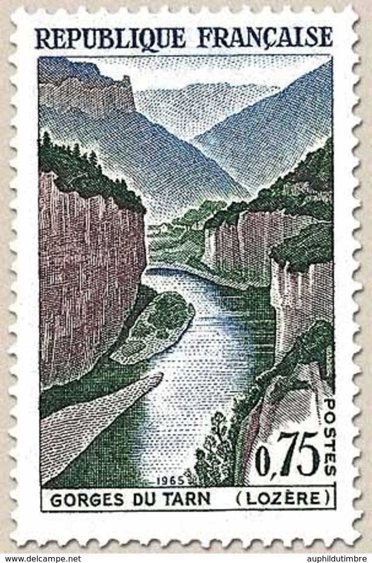 Série Touristique. Gorges Du Tarn. 75c. Brun Violacé, Bleu Et Vert Y1438 - Neufs