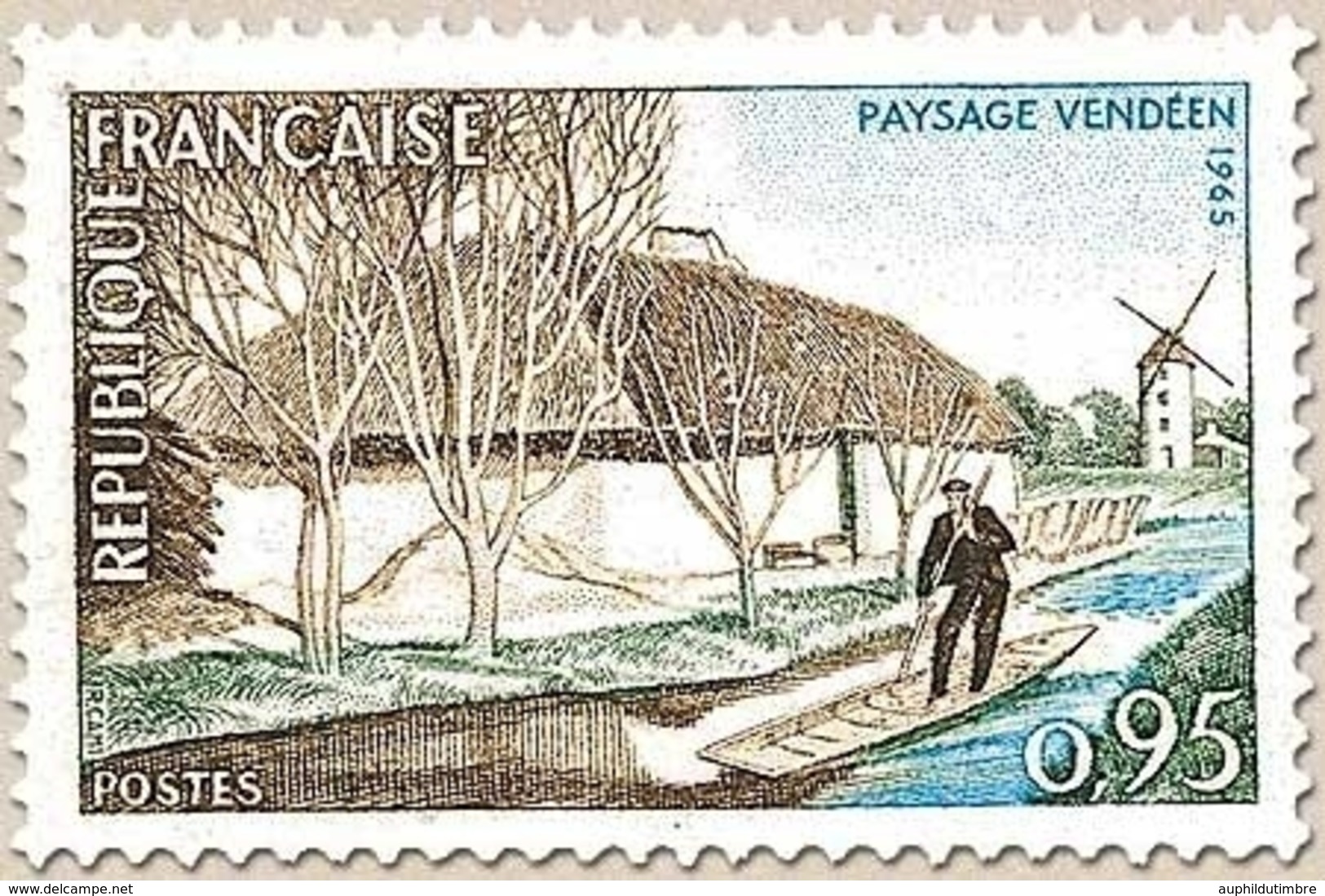 Série Touristique. Paysage Vendéen. 95c. Bistre, Vert Et Bleu Y1439 - Unused Stamps