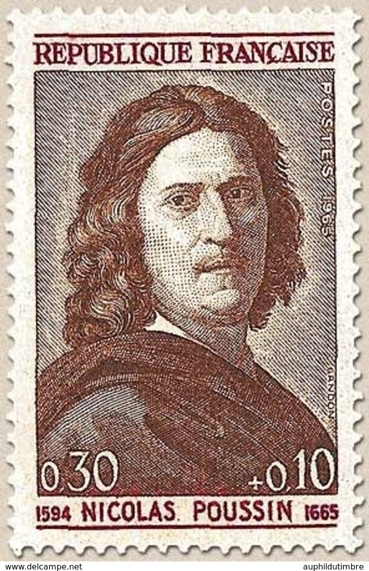 Célébrités. Nicolas Poussin (1594-1665), Peintre, Tricentenaire De Sa Mort (autoportrait), Détail  30c. + 10c. Y1443 - Unused Stamps