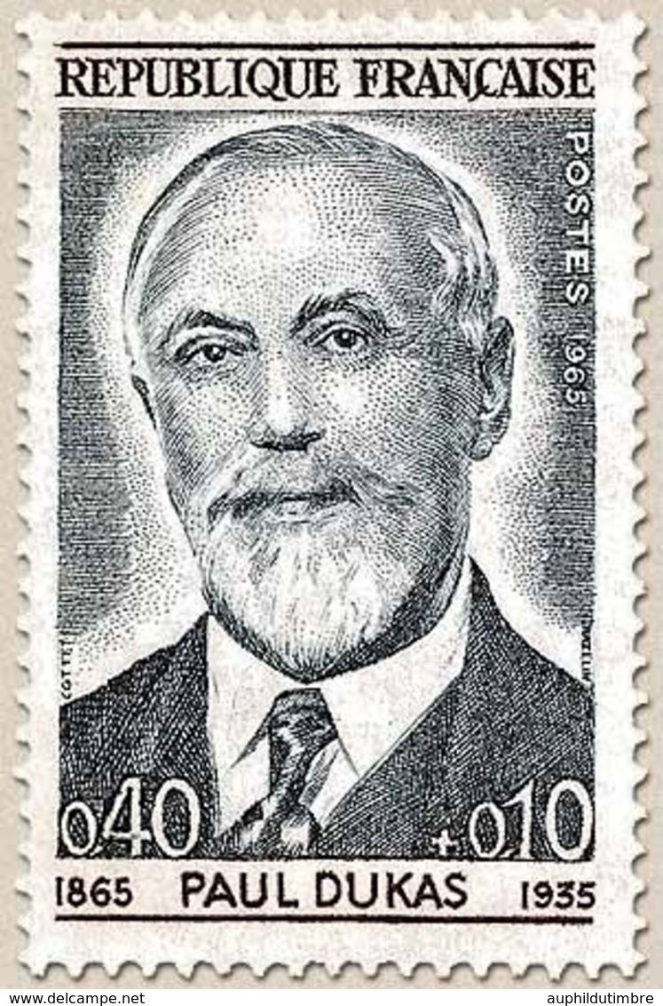 Célébrités. Paul Dukas (1865-1955), Compositeur, Centenaire De Sa Naissance 40c. + 10c. Gris-bleu Et Brun-lilas Y1444 - Unused Stamps