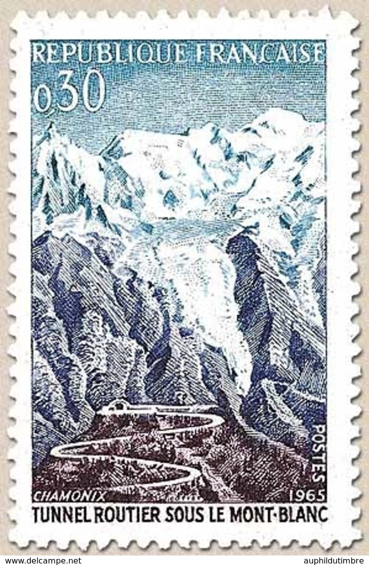 Inauguration Du Tunnel Routier Sous Le Mont-Blanc. 30c. Turquoise, Bleu Et Violet Y1454 - Unused Stamps