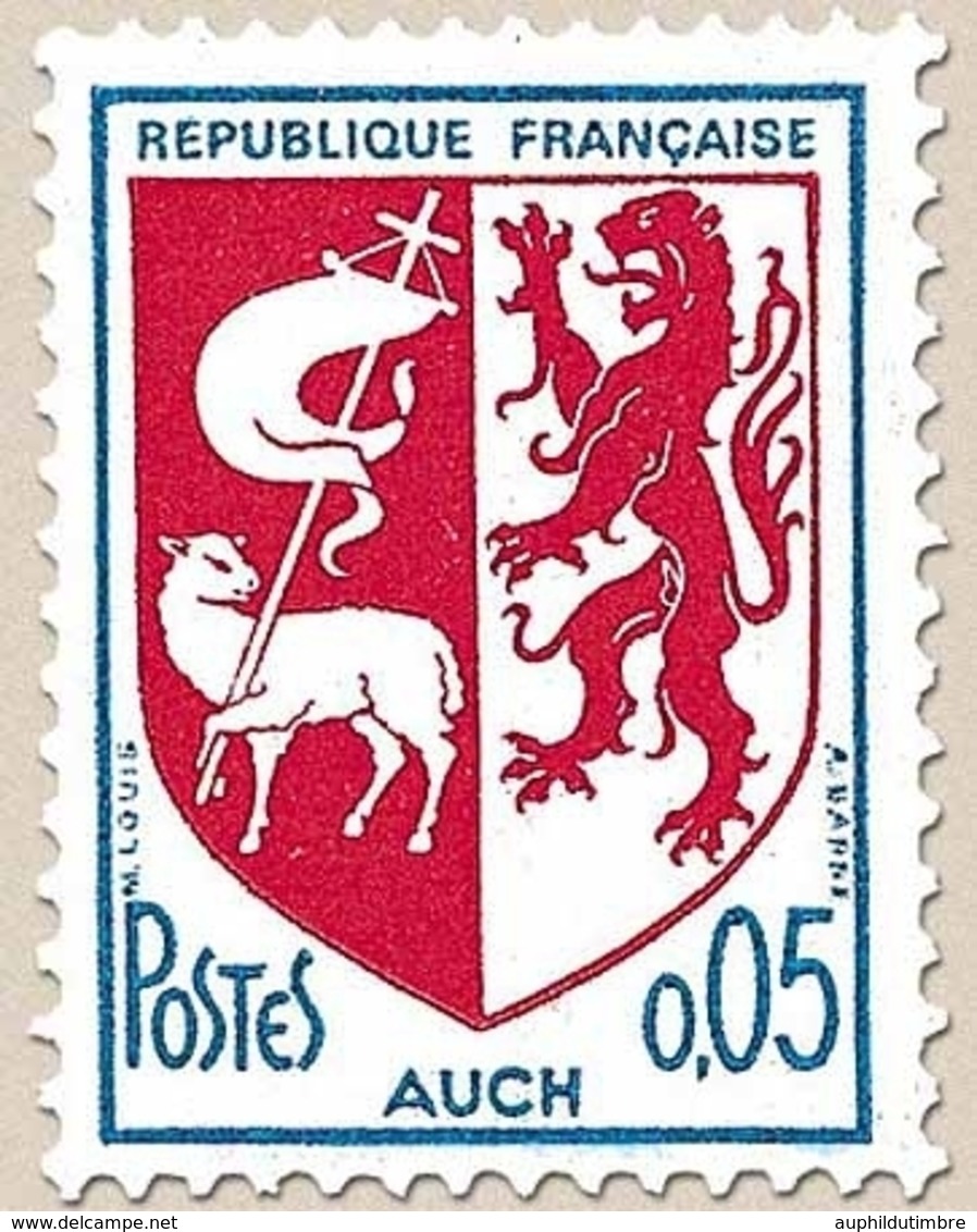 Armoiries De Ville (V) Auch. 5c. Bleu Et Rouge Y1468 - Neufs