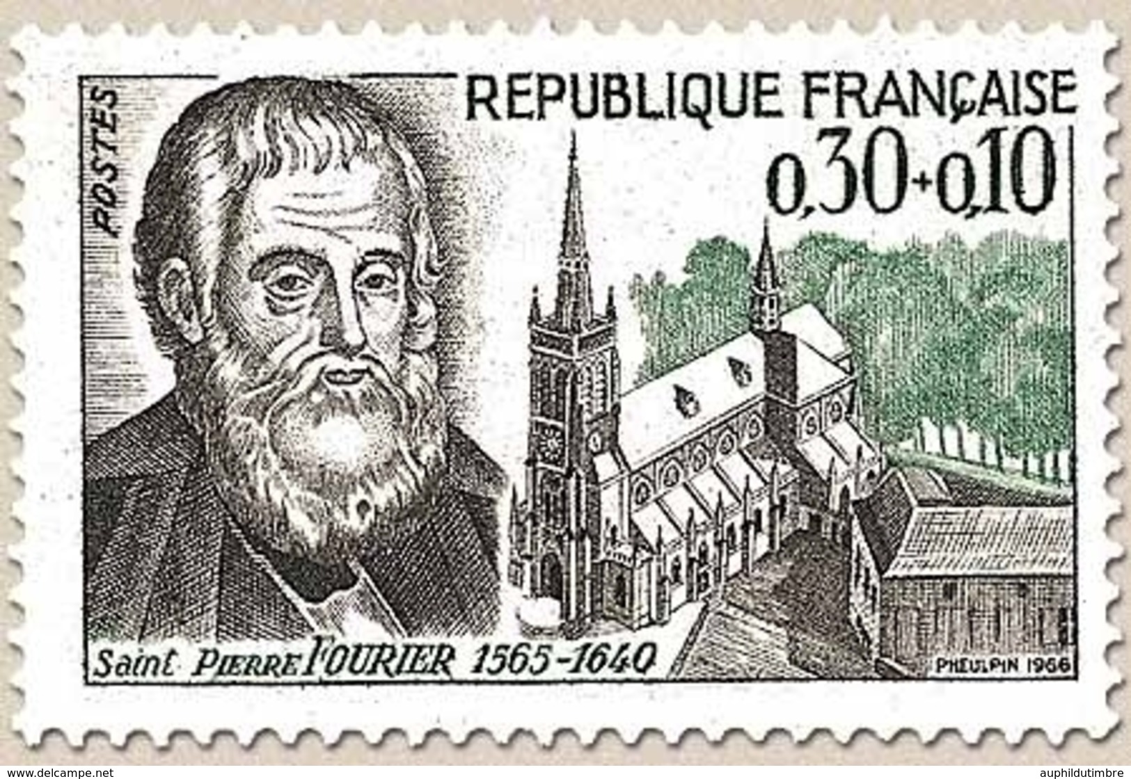 Célébrités. Saint Pierre Fourier, (1565-1640) Et Basilique St-Pierre Fourier, Mattaincourt (Vosges) 30c. + 10c. Y1470 - Ongebruikt