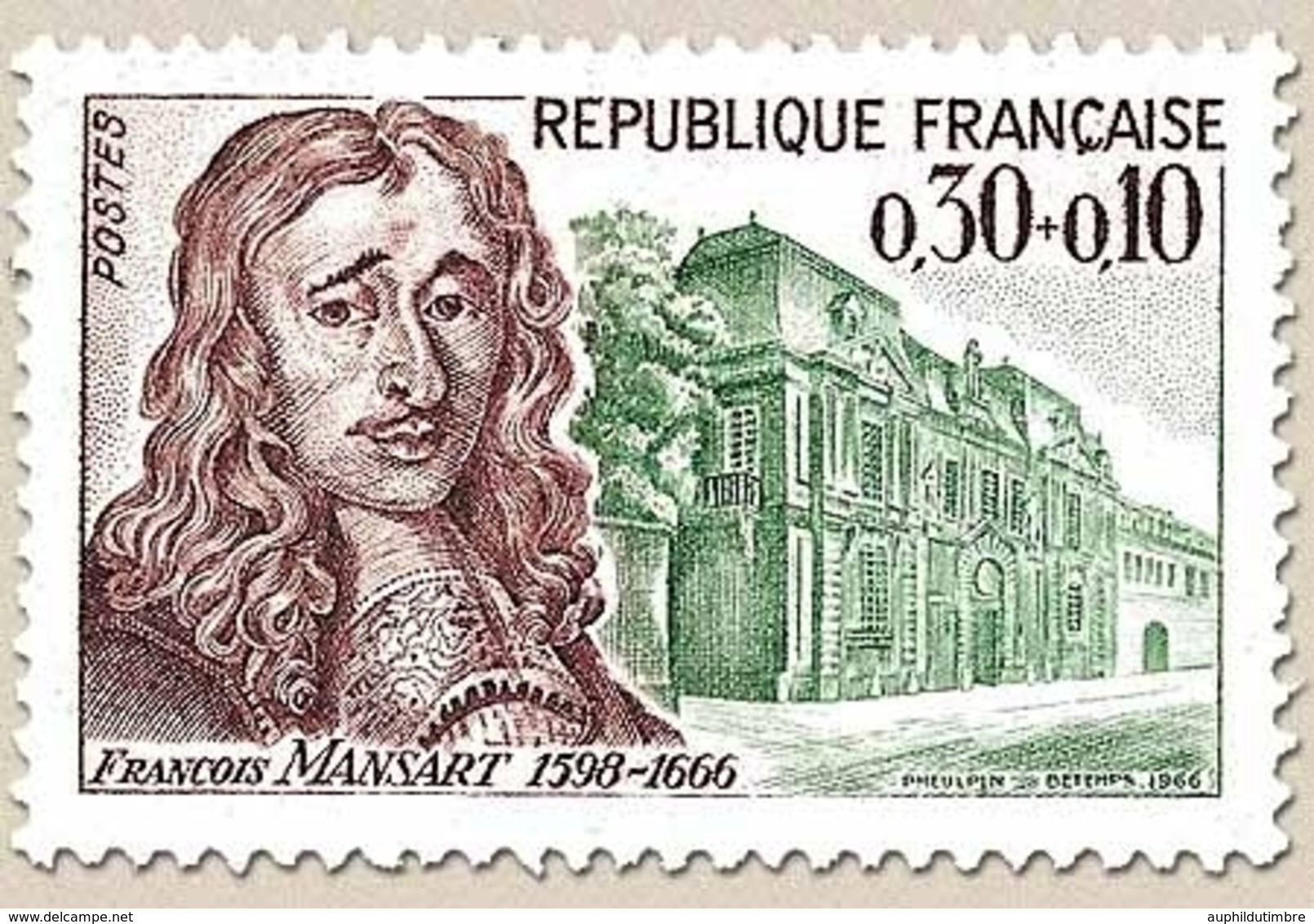 Célébrités. François Mansart Architecte (1598-1666) Et Hôtel Carnavalet, à Paris 30c. + 10c. Y1471 - Neufs